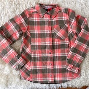 NEW Obermeyer Avery Flannel Jacket Coral Berm Plaid Insulator Size Medium NWT